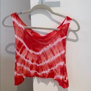Tie die cropped tank top